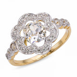 Antique 18k Yellow Gold English J & P 1.25ctw Old Mine Diamond Ring