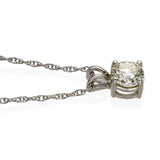 Vintage 14k White Gold 0.85tcw Old European Diamond Solitaire Pendant