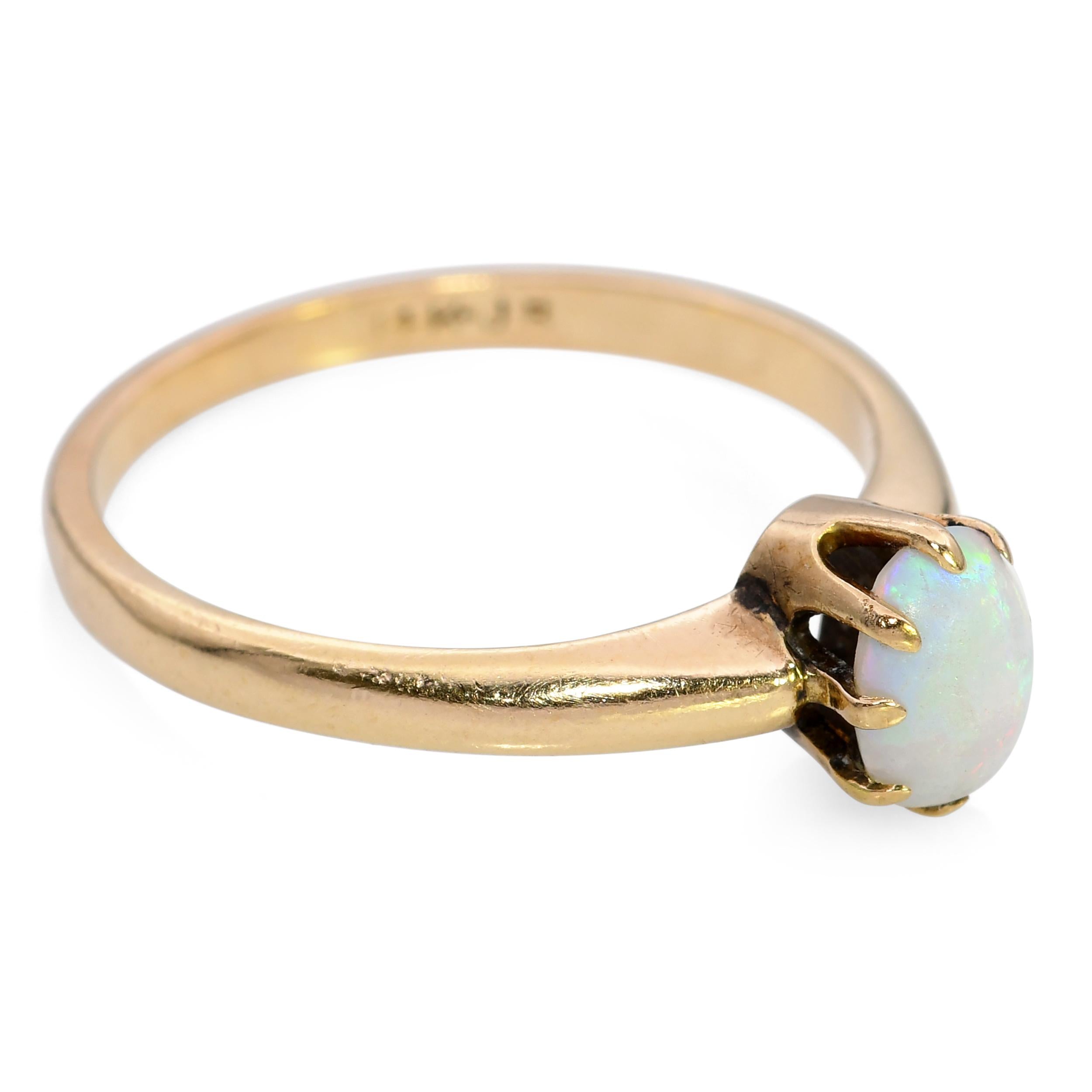 Vintage 14k Yellow Gold 0.31ct Opal Ring