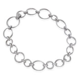David Yurman Sterling Silver Diamond Infinity Hoop Necklace