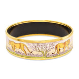 Hermes Pink Pride of Lions Enamel Bracelet