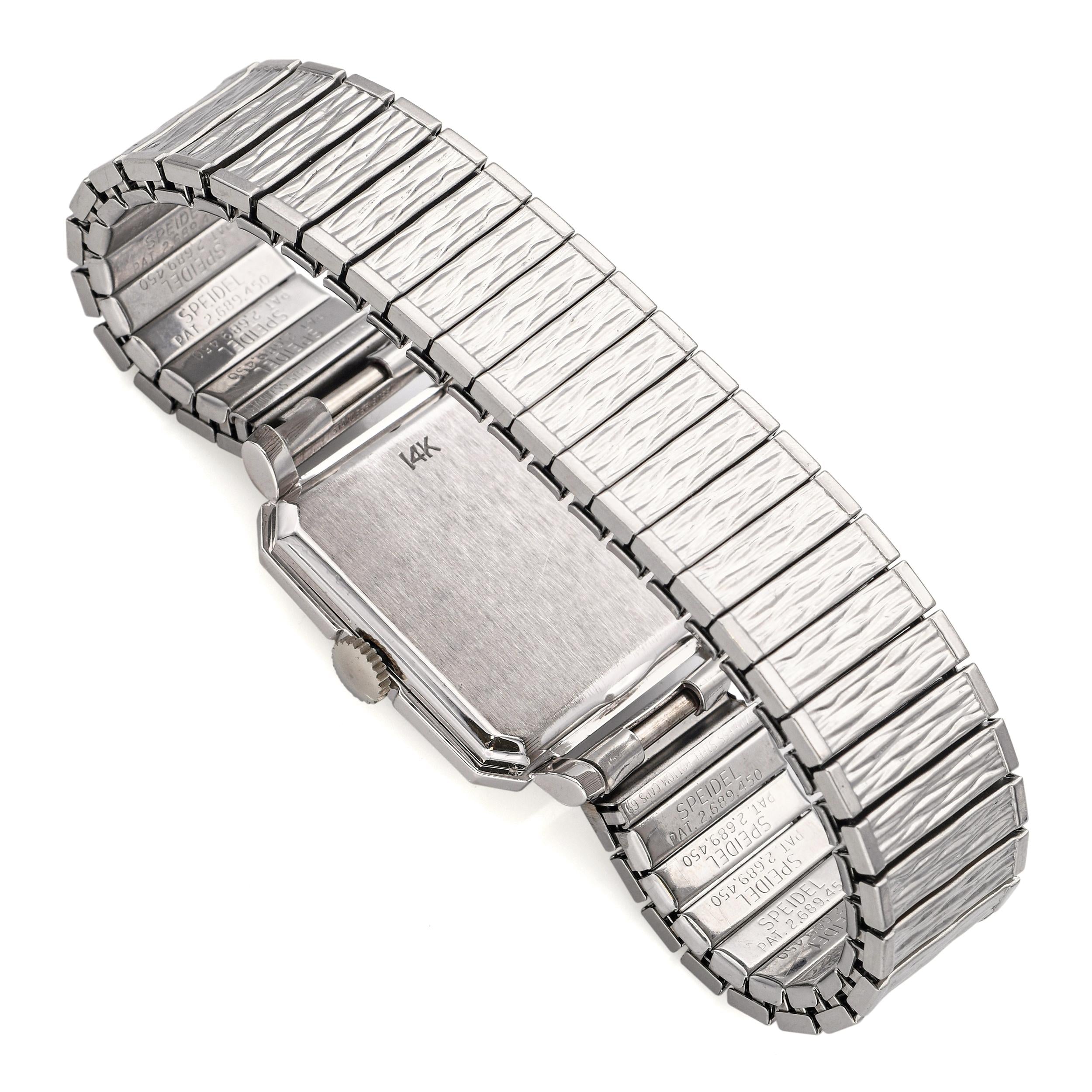 Vintage Longines 14K White Gold Diamond Dial Hand Wind Men's Watch