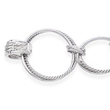 David Yurman Sterling Silver Diamond Infinity Hoop Necklace