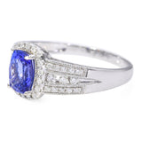 9k White Gold Tanzanite and Diamond Statement Ring