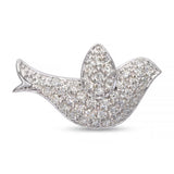 14k White Gold Diamond Pave Dove Pendant