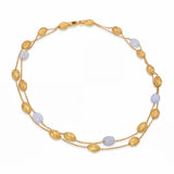 Roberto Coin 18k Yellow Gold Purple Chalcedony & Gold Bead Necklace