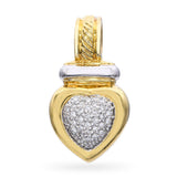 David Yurman 18K Yellow Gold Pavé Diamond Heart Slider Pendant