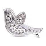 14k White Gold Diamond Pave Dove Pendant