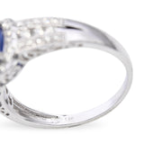 9k White Gold Tanzanite and Diamond Statement Ring