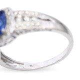 9k White Gold Tanzanite and Diamond Statement Ring