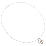 14k Rose & White Gold Interlocking Diamond Hearts Necklace