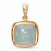 14k Yellow Gold Icy Blue 29.88ct Aquamarine Lucky Four Leaf Clover Pendant