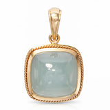14k Yellow Gold Icy Blue 29.88ct Aquamarine Lucky Four Leaf Clover Pendant