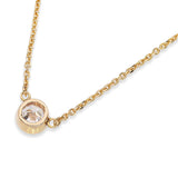 14k Yellow Gold Solitaire 1.05ct Diamond Bezel Pendant Necklace