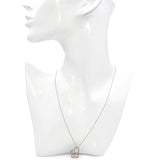 14k Rose & White Gold Interlocking Diamond Hearts Necklace