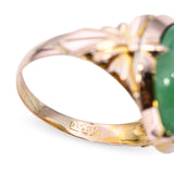 Antique 7k Yellow Gold 6.43ct Jadeite Jade Ring