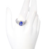9k White Gold Tanzanite and Diamond Statement Ring