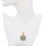14k Yellow Gold Icy Blue 29.88ct Aquamarine Lucky Four Leaf Clover Pendant