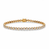 Vintage 18k Yellow Gold 1.35tcw Bezel Set Diamond Tennis Bracelet