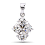 Vintage 14k White Gold 1.15tcw Diamond Cluster Pendant