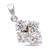 Vintage 14k White Gold 1.15tcw Diamond Cluster Pendant