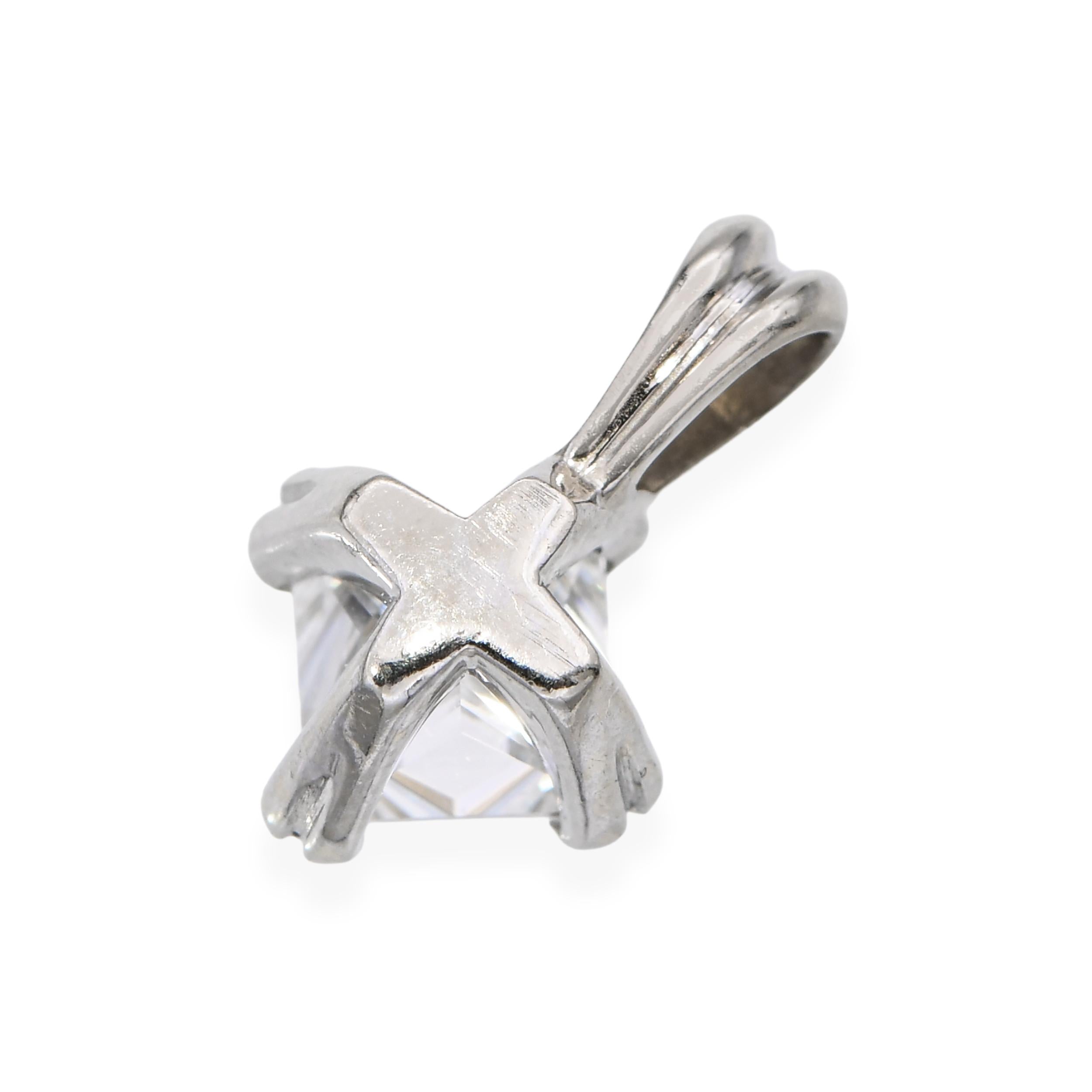 Vintage 14k White Gold 0.68tcw H VS Diamond Pendant