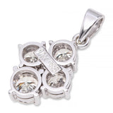 Vintage 14k White Gold 1.15tcw Diamond Cluster Pendant
