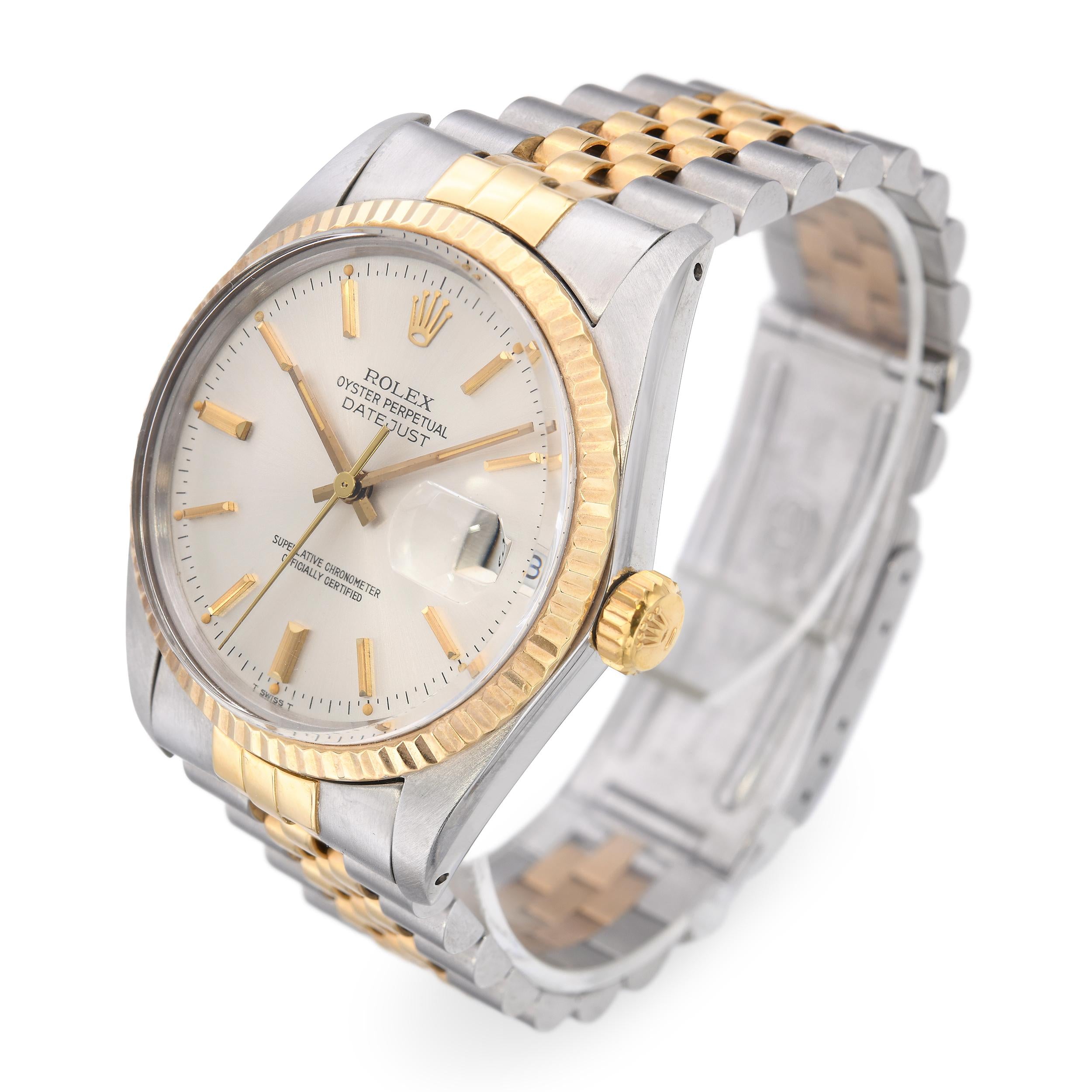 Vintage Rolex Datejust Two Tone Men's Watch 16013