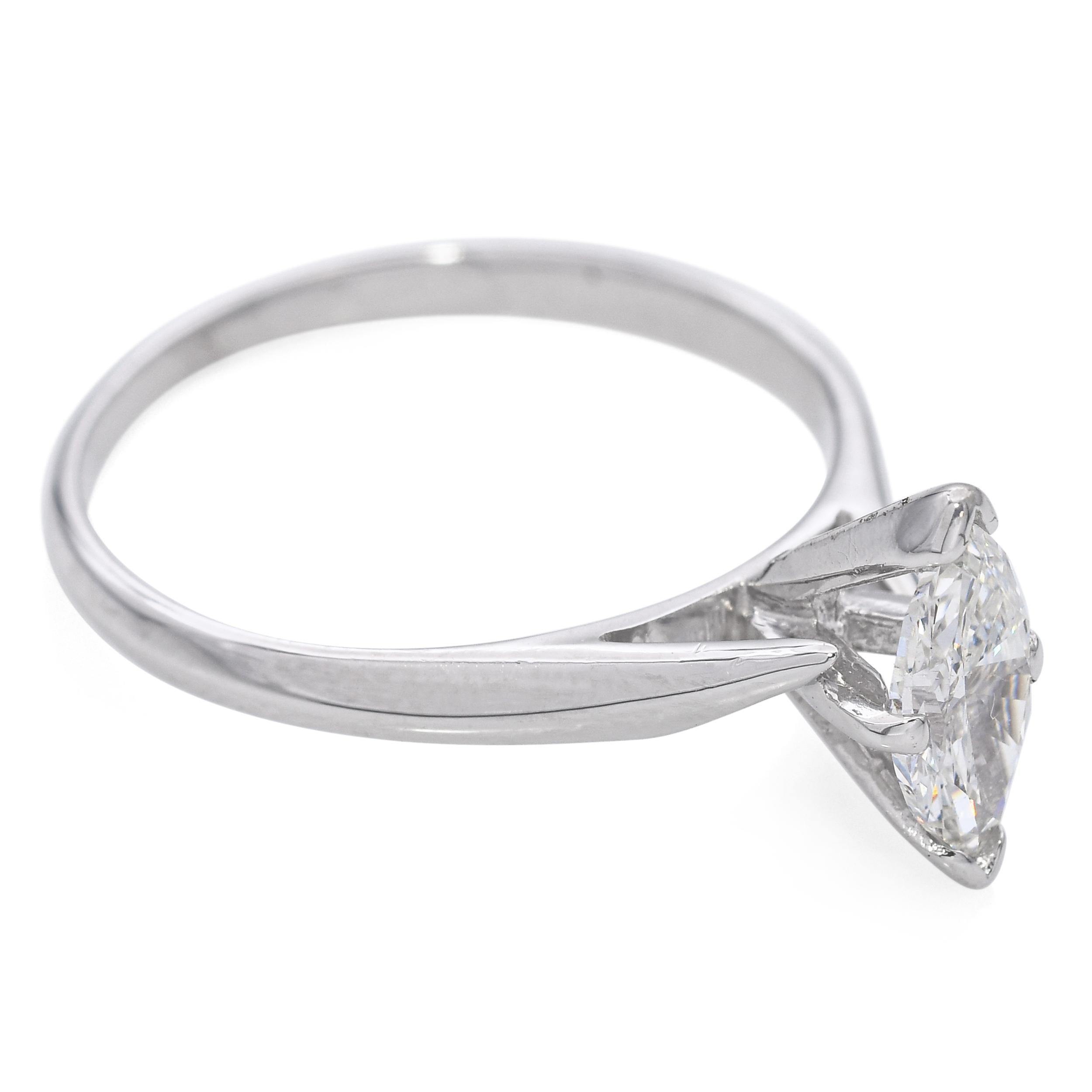 Vintage 14k White Gold 0.70ct Marquise Diamond Ring