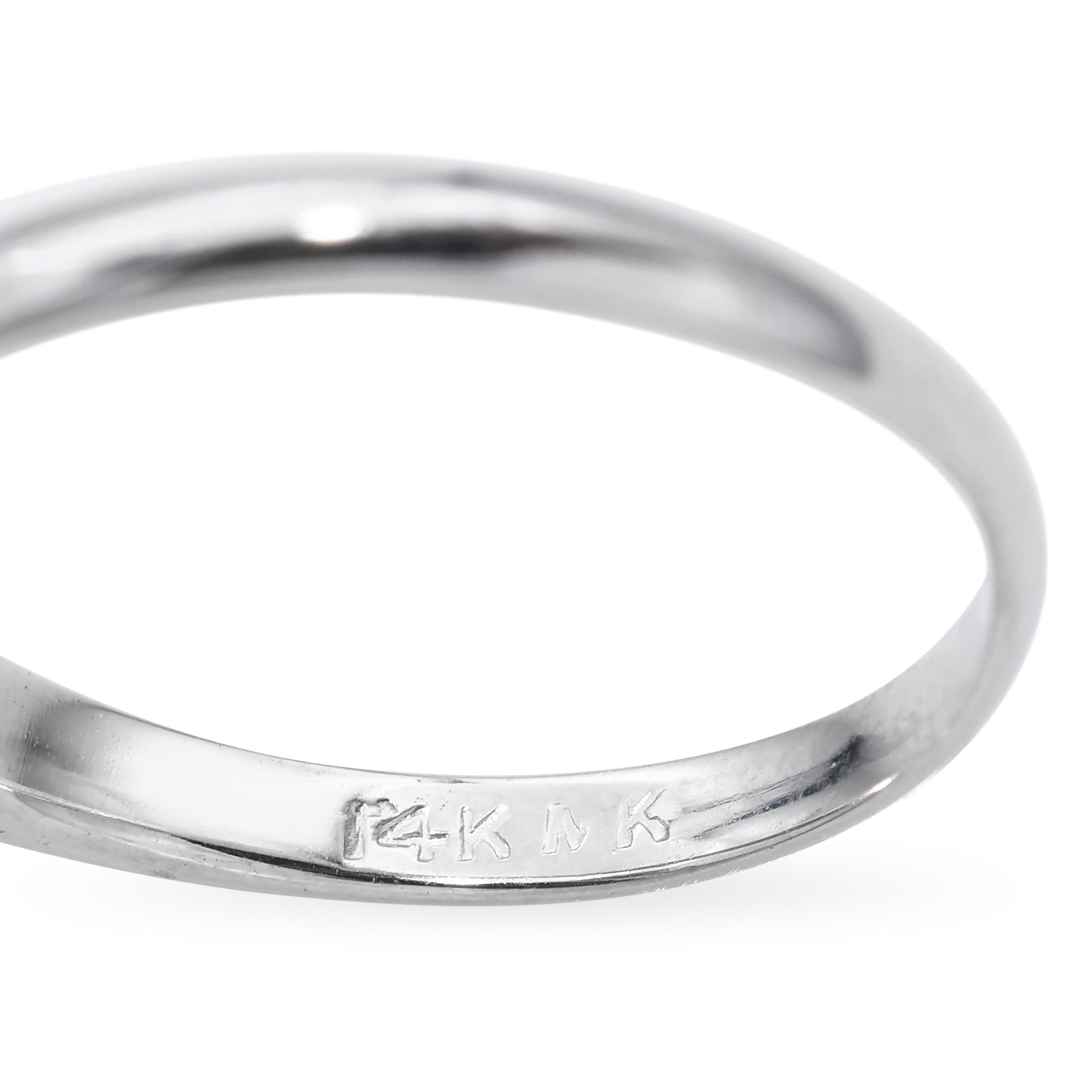 Vintage 14k White Gold 0.70ct Marquise Diamond Ring