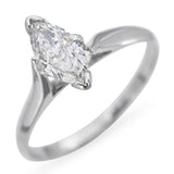 Vintage 14k White Gold 0.70ct Marquise Diamond Ring