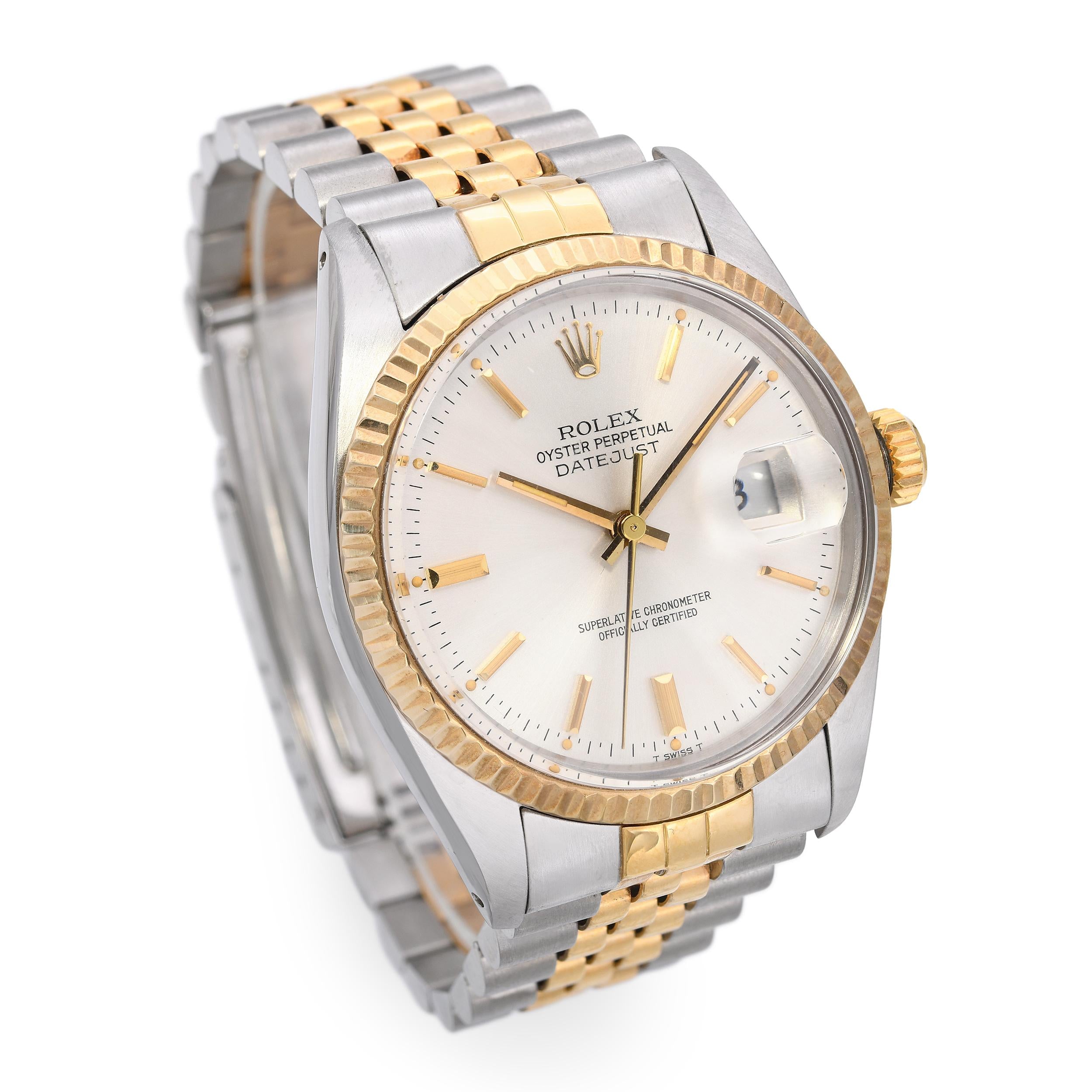 Vintage Rolex Datejust Two Tone Men's Watch 16013