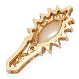 Vintage 14k Yellow Gold Australian Opal and Diamond Pendant