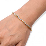 Vintage 18k Yellow Gold 1.35tcw Bezel Set Diamond Tennis Bracelet