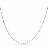Antique Platinum 1.11ctw Old Mine Cut Diamond By The Yard Chain Necklace