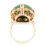 Vintage 13k Yellow Gold 14.96ct Jadeite Cabochon Ring