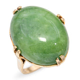Vintage 13k Yellow Gold 14.96ct Jadeite Cabochon Ring