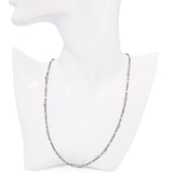 Antique Platinum 1.11ctw Old Mine Cut Diamond By The Yard Chain Necklace