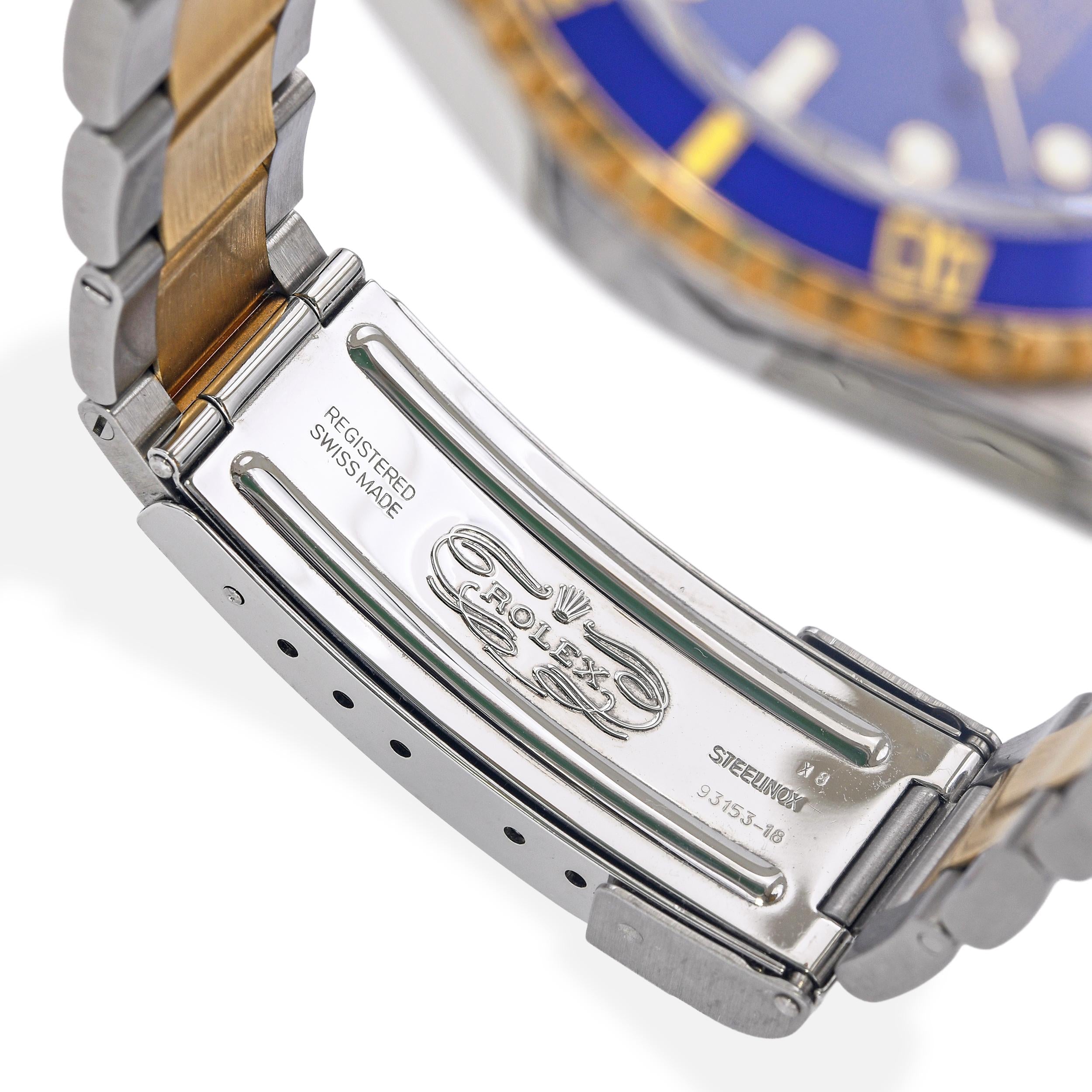 Rolex Submariner Blusey Two Tone Men's Watch Ref 16613