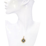 Vintage 14k Yellow Gold Ancient Coin and Ruby Pendant