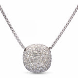 18k White Gold David Yurman Diamond Pave Cushion Necklace