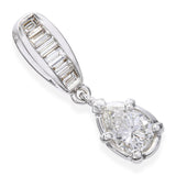 Vintage Platinum GIA 0.98tcw J Si2 Diamond Pendant