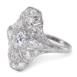 Antique Art Deco Platinum & Palladium 1.32ctw Diamond Dinner Ring