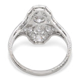 Antique Art Deco Platinum & Palladium 1.32ctw Diamond Dinner Ring