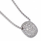18k White Gold David Yurman Diamond Pave Cushion Necklace