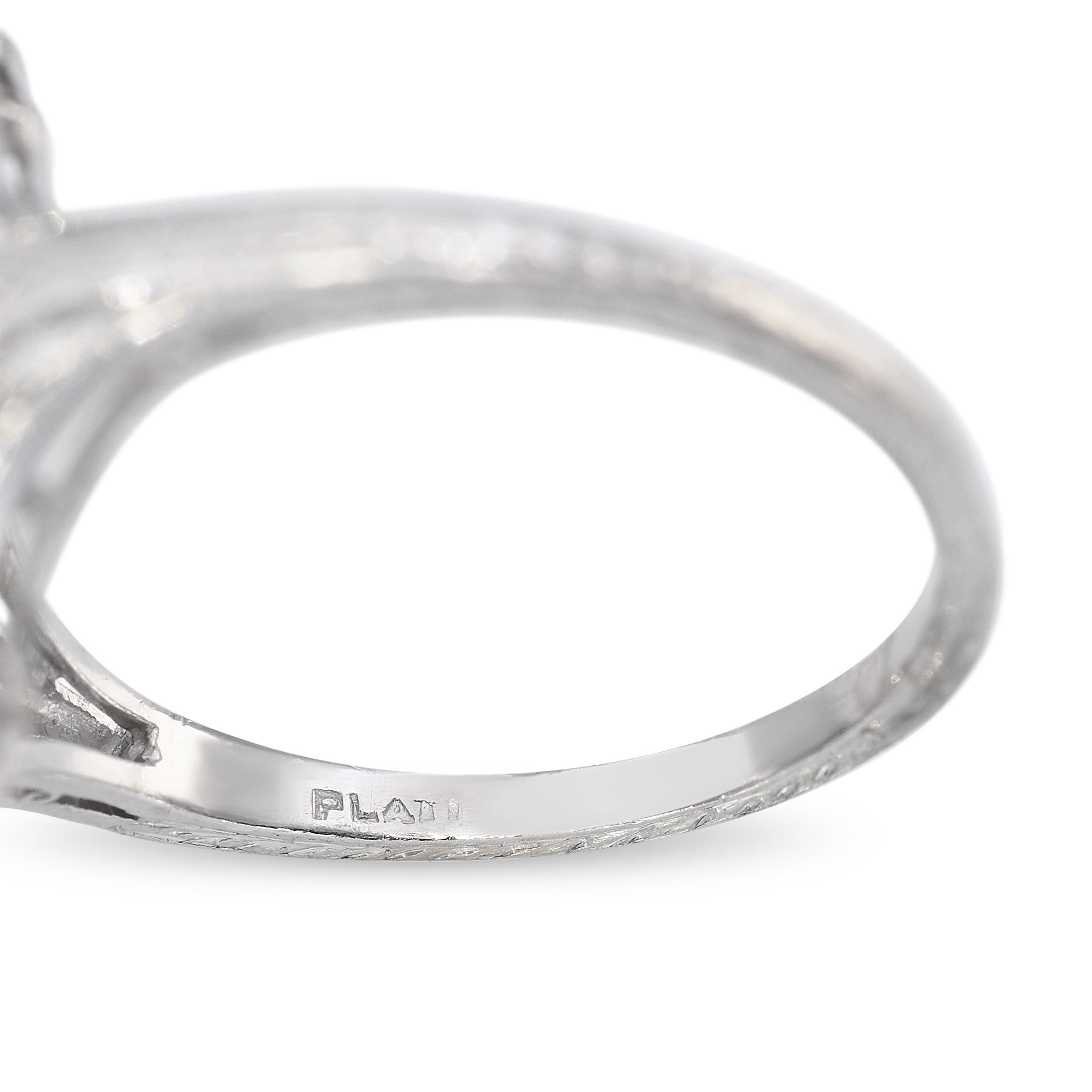 Antique Art Deco Platinum & Palladium 1.32ctw Diamond Dinner Ring
