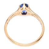 Antique 14k Yellow Gold GIA .97ct Ceylon Blue Sapphire Ring