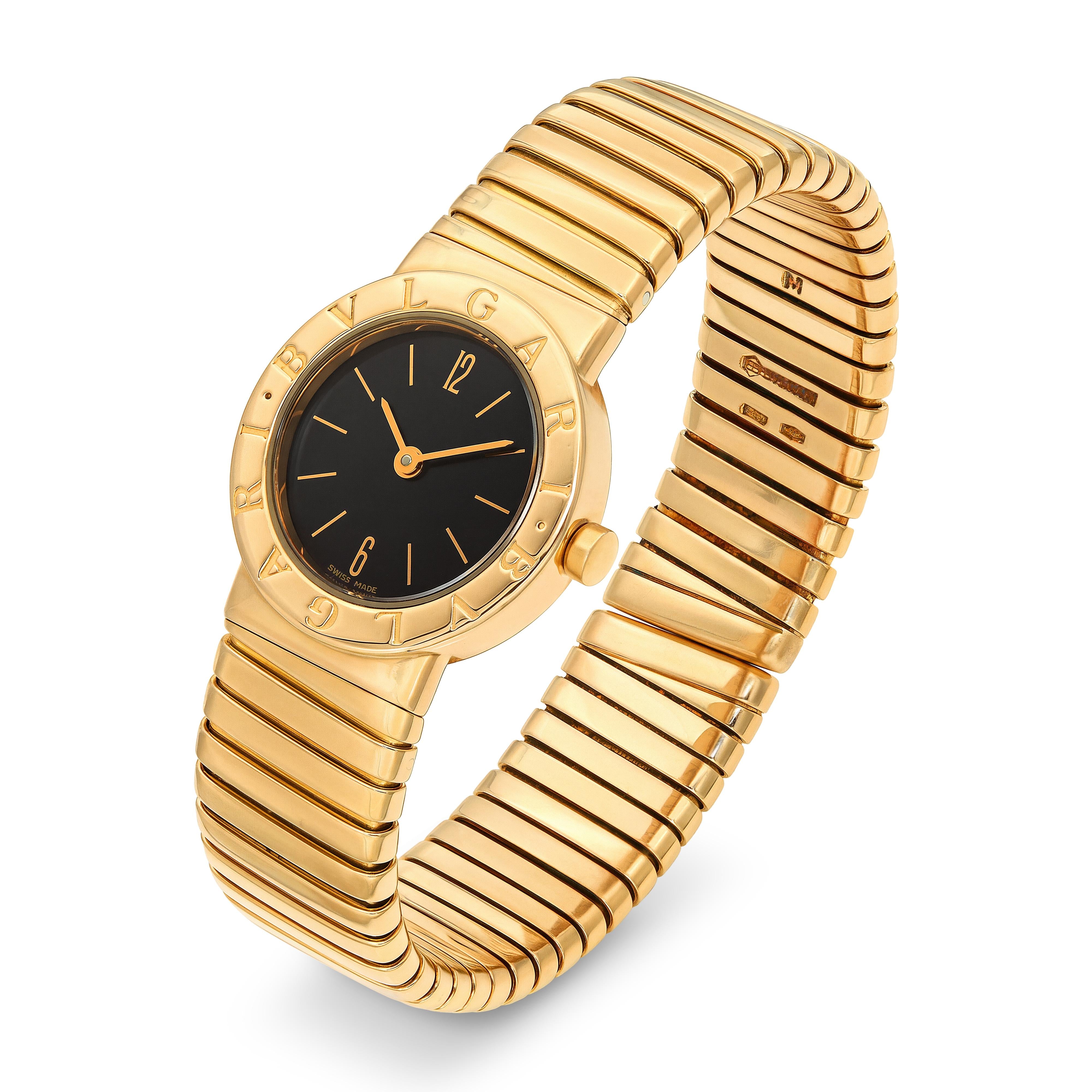 BVLGARI 18k Yellow Gold Tubogas Quartz Watch Ref. BB 23 2T