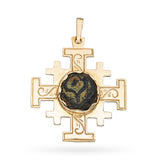 Vintage 14k Yellow Gold Ancient Coin Cross Pendant