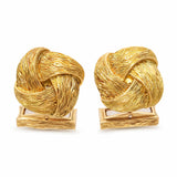 Vintage Van Cleef Arpels 18k Yellow Gold Bark Textured Cufflinks